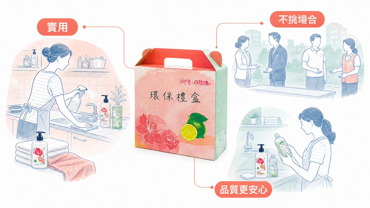 ESG 禮品推薦|羽翔環保清潔禮盒, 讓企業心意融入日常 羽翔 ESG 清潔禮盒的實用、不挑場合與品質安心三項價值