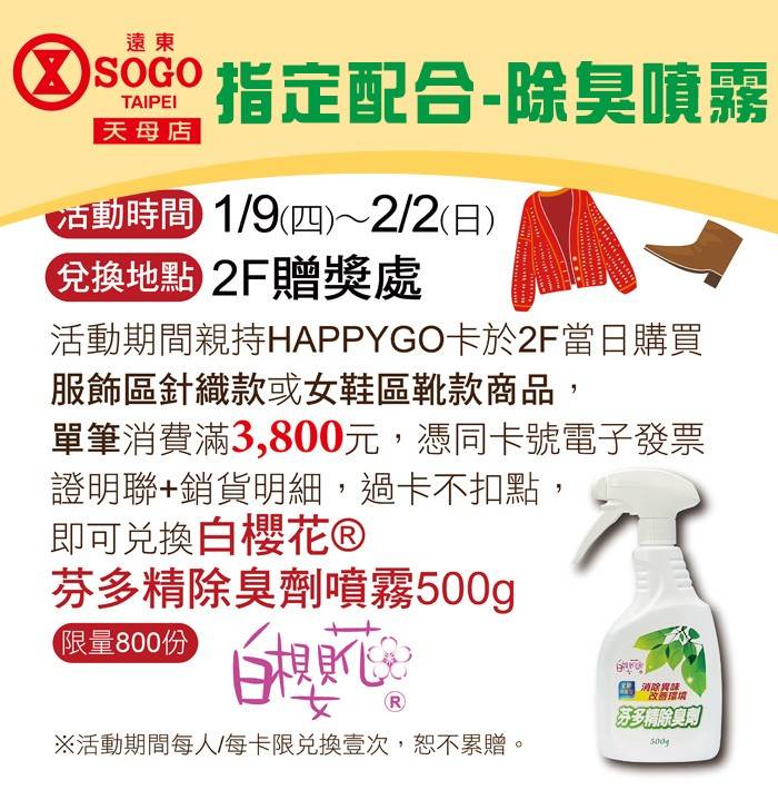 白櫻花®銀離子除臭劑噴霧500g