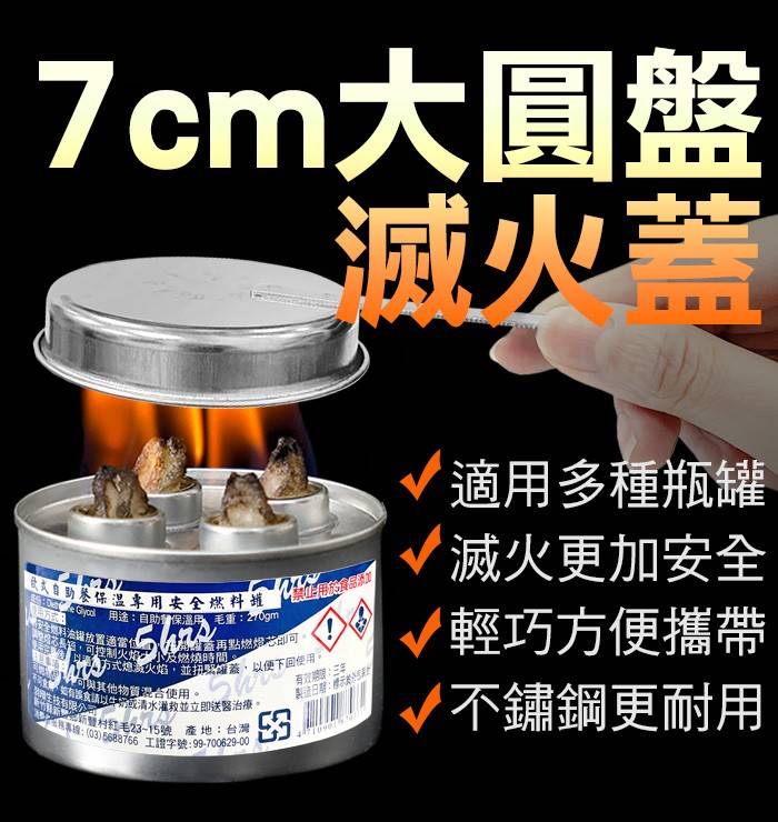 各類燃料罐專用滅火蓋 (直徑7cm)