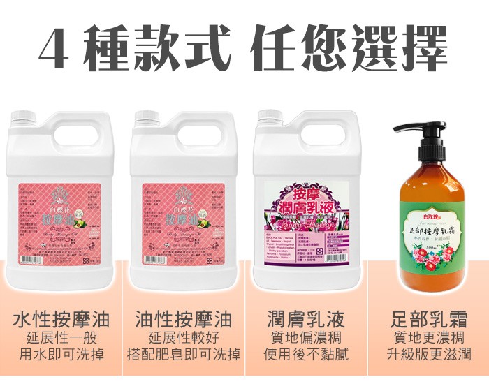 白櫻花®水性按摩油3800g